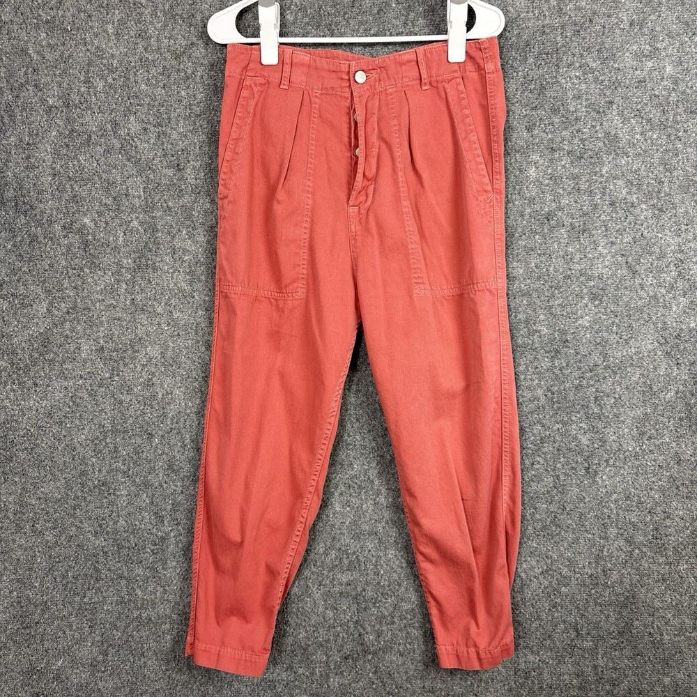 Sundry Pants Womens Size 28 red Rust Utility Pocket Tapered Ankle